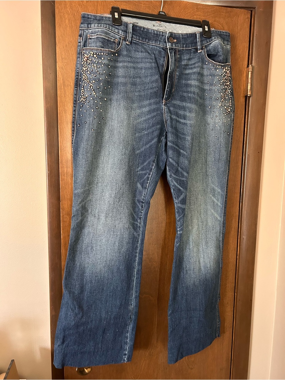 White House Black Market Medium Blue Bootcut Jeans with Front Stud Accents
